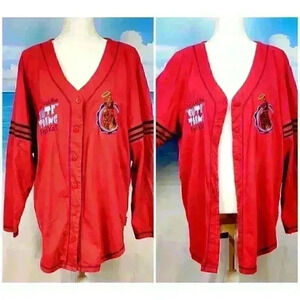 SCOOBY DOO Adult Long Sleeve RED "CUTE THING" Sweatshirt Sweater Jacket size 2x